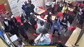 Police Negros sought after officer hit with chair at NJ pizza shop