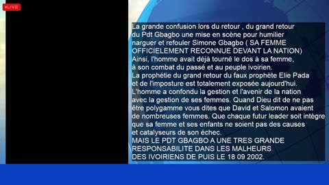 Prophétie du 13 06 2020: le Pdt Gbagbo Laurent et le FPI ne reviendront jamais au pouvoir