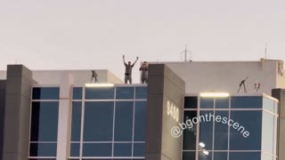 1000's CHEER as Secret Service Snipers HYPE up crowd from ROOF outside Charlie Kirk's Memorial Service 9.21.25