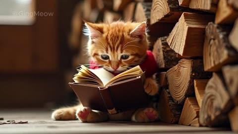 Tiny Baby Cat_s Cozy Winter Cabin