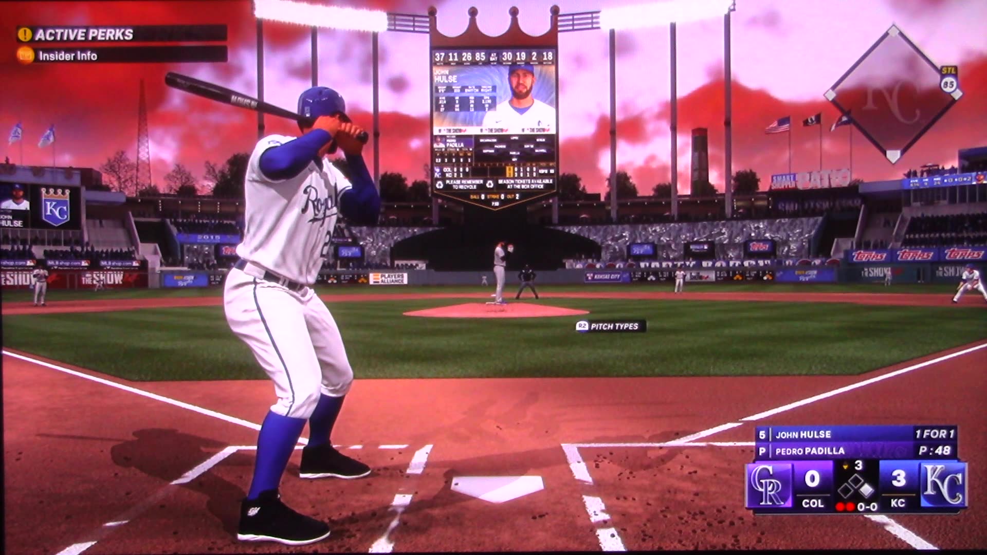 MLB The Show: Kansas City Royals vs Colorado Rockies (S20 G10)