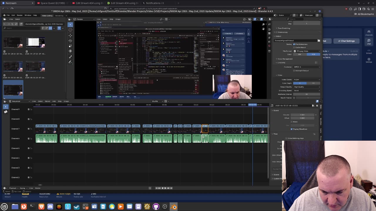 Edit Stream #34 using Blender VSE.