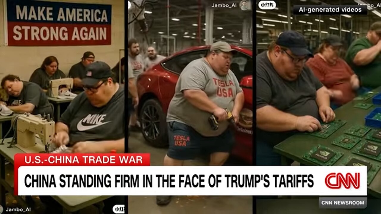 Chinese internet users mock Trump tariffs with AI videos of American sweatshops