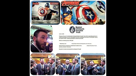 CHRIS EVANS ⭐ signed Captain America toy Shield ❤️🤍💙 donated to Boston Children’s Hospital 💙 USA