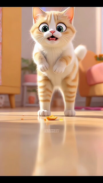 Watch this cat's HUGE reaction