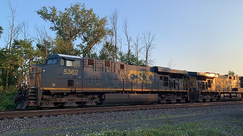CSX Trains 5362 and 5259 head East