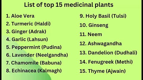 Health reform: 15 most powerful medicinal plants to heal your body