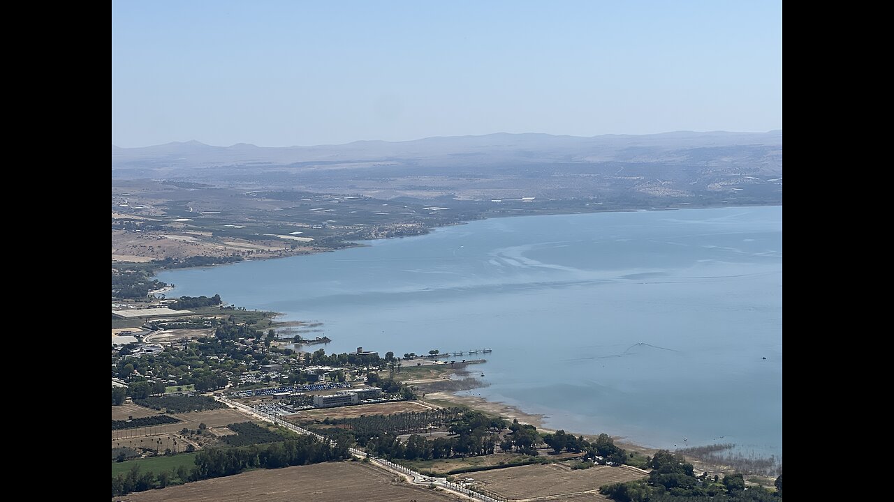 View of the Sea of Galilee from the top of Mount Arbel, Israel