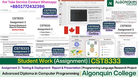 Client Work (Assignment)|CST8333 Assignment 3 Advanced Research on Programming Languages |Algonquin