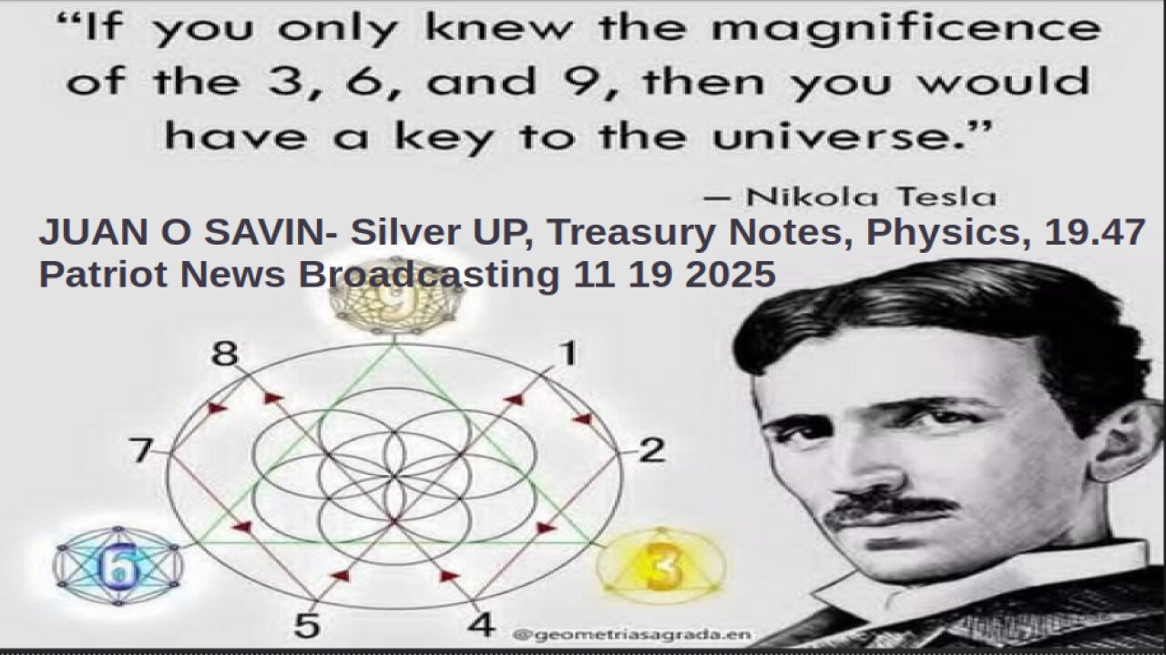 JUAN O SAVIN- Silver UP, Treasury Notes, Physics, 19.47 - Patriot News Broadcasting 11 19 2025