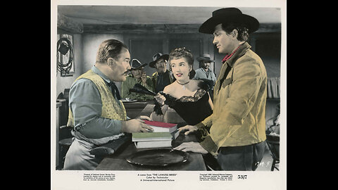 Raoul Walsh's The Lawless Breed, Western 1953. Rock Hudson, Julia Adams, John McIntire, Mary Castle, Lee Van Cleef, Hugh O'Brian, Glenn Strange, Dennis Weaver