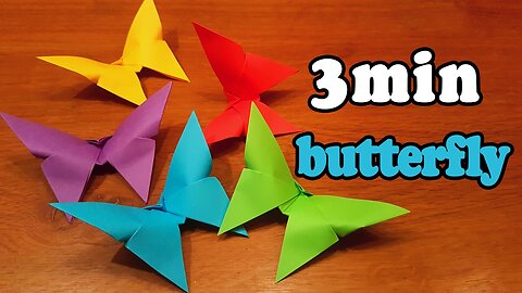 How To Make an Easy Origami Butterfly (in 3 MINUTES!) - Origami 4D