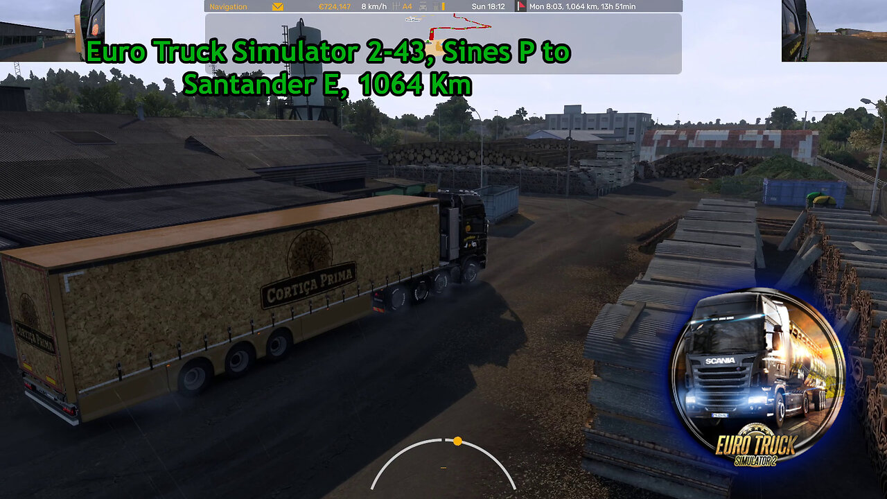 Euro Truck Simulator 2-43, Sines P to Santander E, 1064 Km
