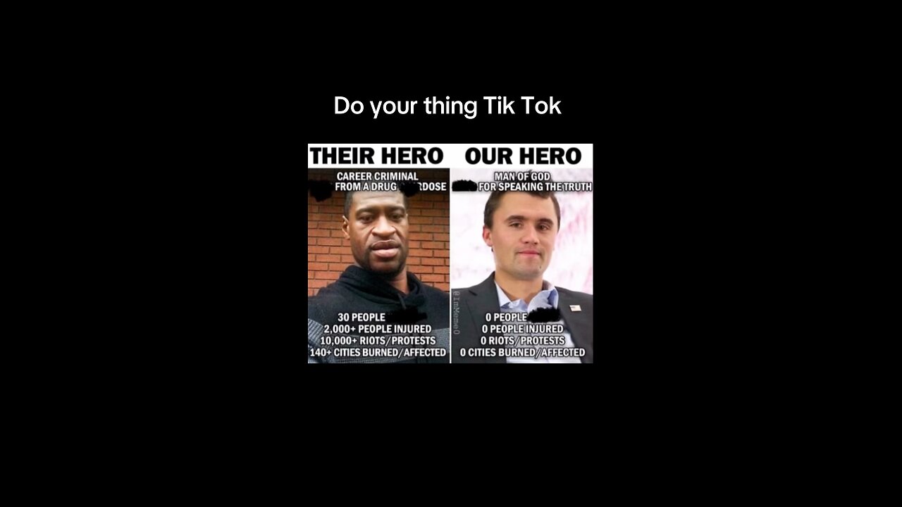 George Floyd the druggie vs Charlie Kirk the man of god.