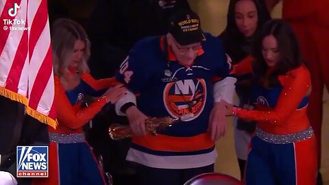 104 Year Old WWII Army Veteran Dominic Plays The National Anthem On The Saxaphone 🫡😭❤️