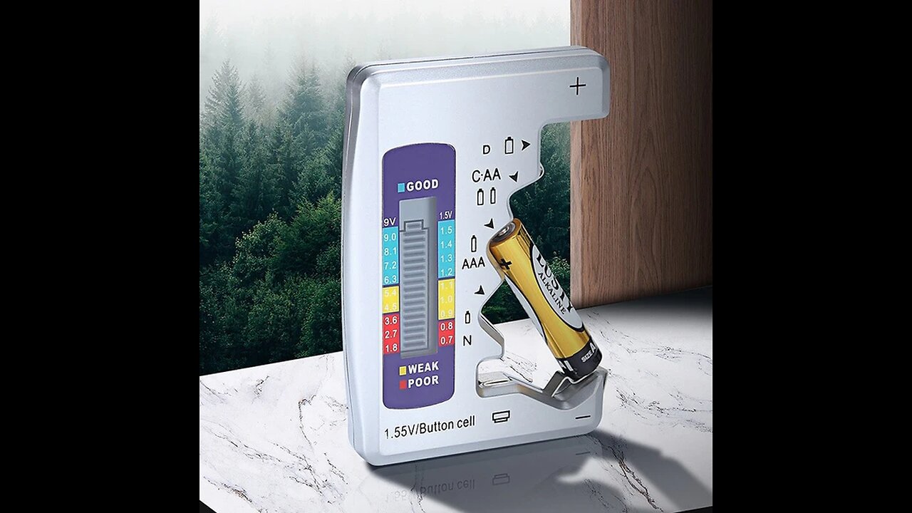 Portable Digital Universal Battery Tester, for C, AA, AAA, D, N, 9V & 1.5V Button Cell