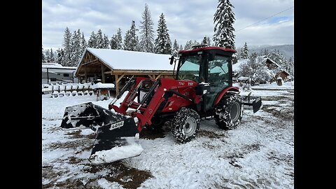 #32 1st snowplowing 2025 with my T474 and 6' snow pusher