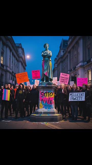 "Chaos at Feminist Landmark: Trans Activists Spark Fury After Millicent Fawcett Statue Vandalized!'