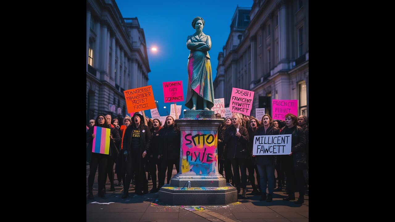 "Chaos at Feminist Landmark: Trans Activists Spark Fury After Millicent Fawcett Statue Vandalized!'