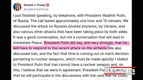 BREAKING: Trump Reveals Phone Call With Putin, Says Russia ‘Will Respond’ to Ukraine Attacks, May Help Deescalate Iran Nuke Threat