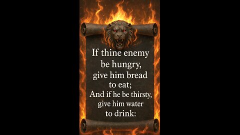 If thine enemy be hungry, give him bread to eat; And if he be thirsty, give him water to drink: