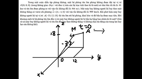 Toán 12: Trong một cuộc diễn tập phòng không, một bệ phóng tên lửa phòng không được đặt tại vị trí