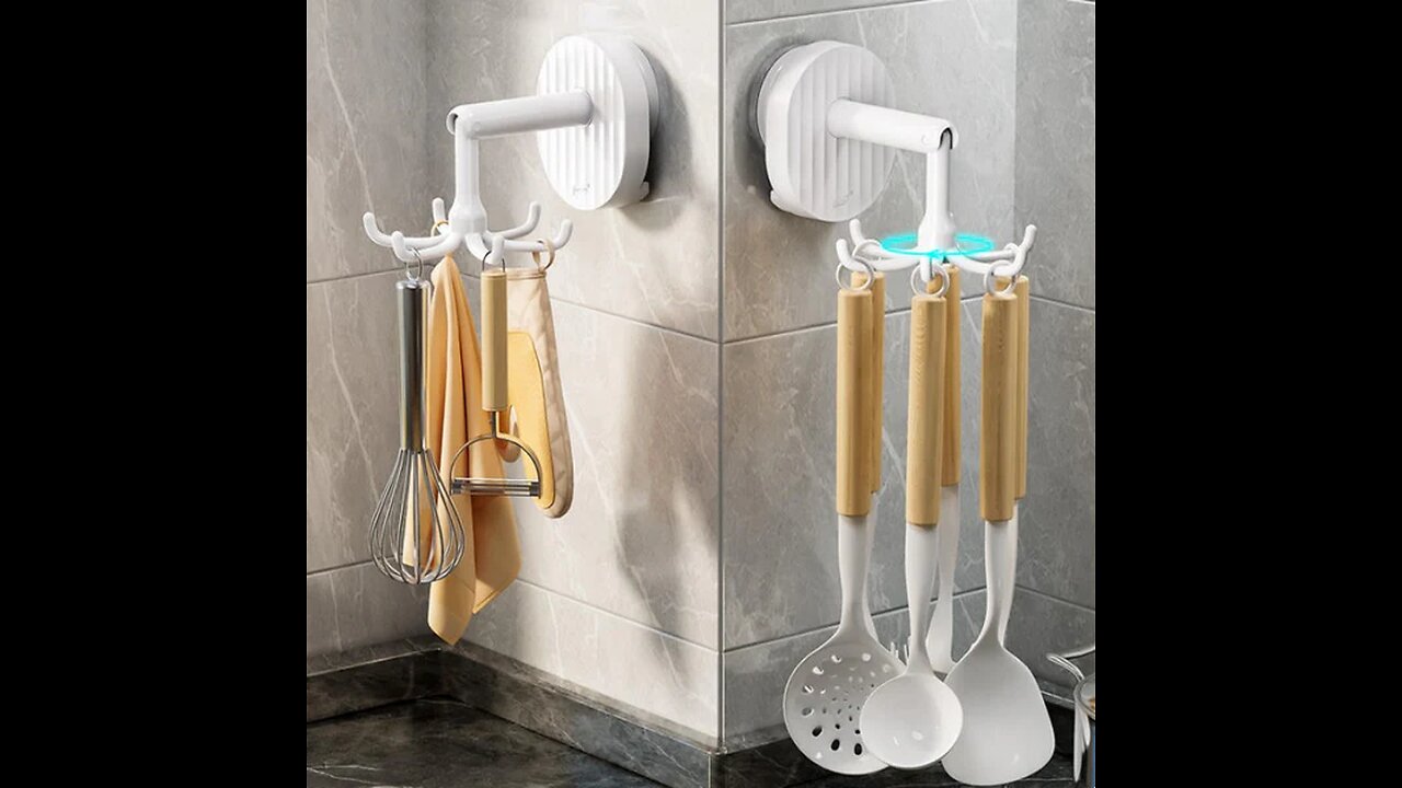 Non-Drilling Wall-Mounted Rotating Hooks