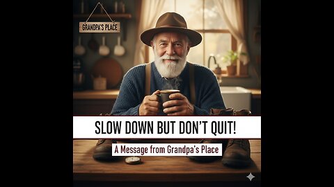 Slow Down But Don't QUIT! | A Message from Grandpa's Place