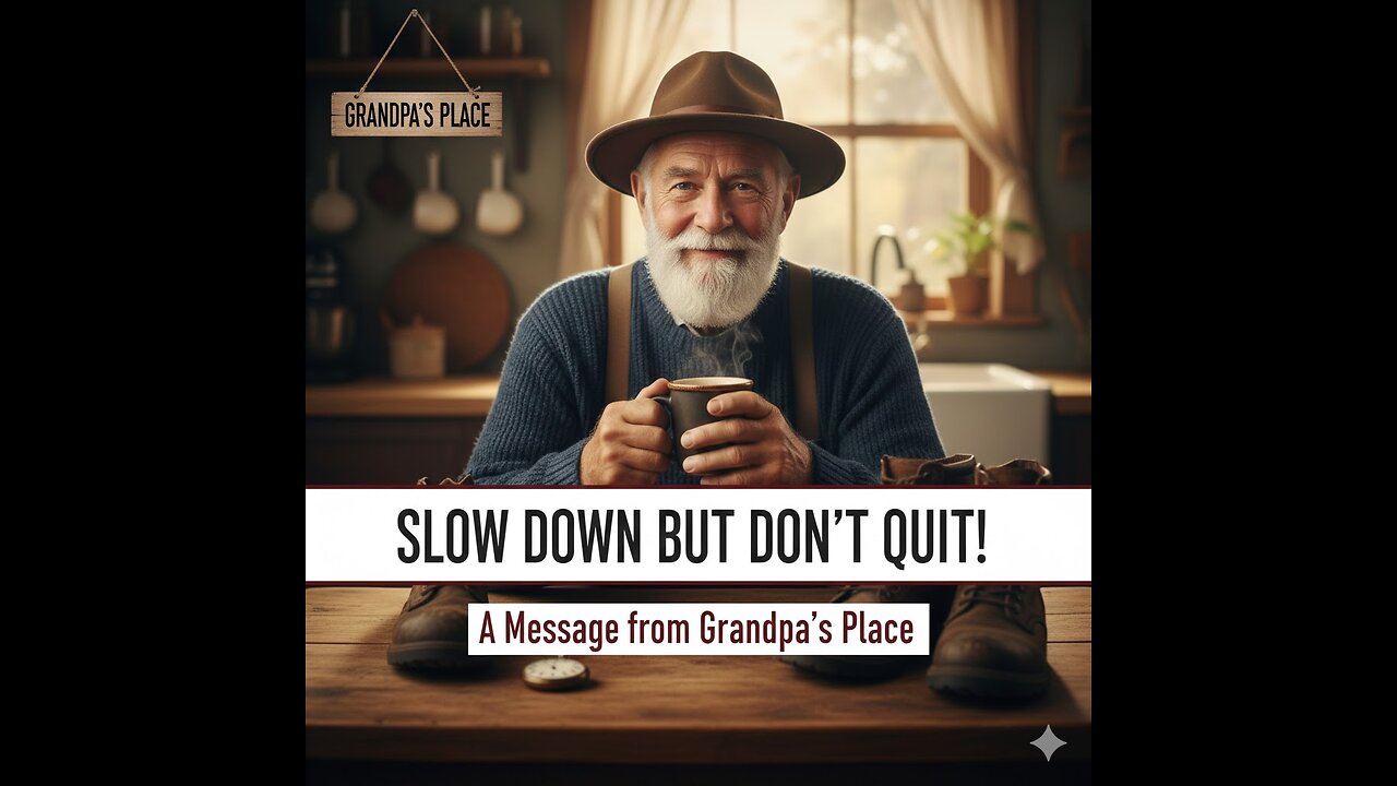 Slow Down But Don't QUIT! | A Message from Grandpa's Place