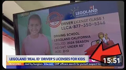 THIS IS HOW SICK YOUR GOVERNMENT IS! LEGOLAND NOW GROOMING CHILDREN INTO "REAL ID FOR KIDS" PROGRAM!