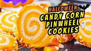 The BEST Candy Corn Sugar Cookie Pinwheels | Fun Halloween Recipe!