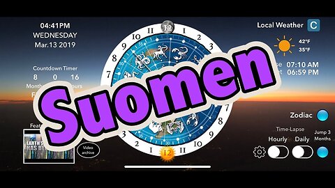 [31. maaliskuuta 2019] Litteän Maan Aurinko, Kuu ja Horoskooppi Kello -sovellus - SUOMI