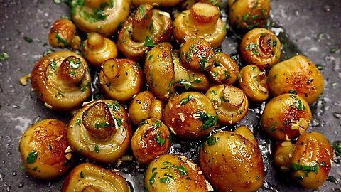 Viral Button Mushrooms with garlic