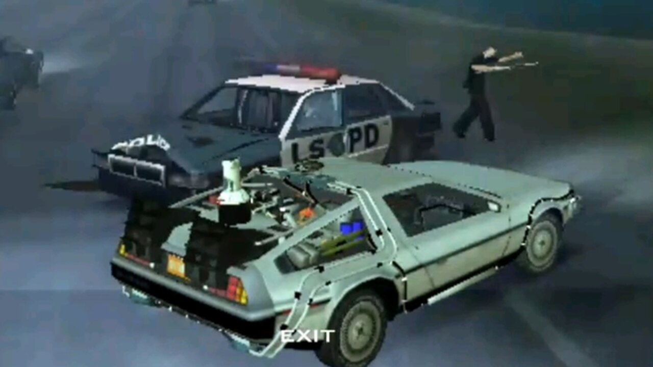 BTTF SA DeLorean Escapes Police