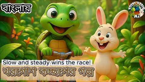খরগোশ ও কচ্ছপের গল্প | Rabbit and Turtle Bedtime Story Cartoon | ToonyWorldAi
