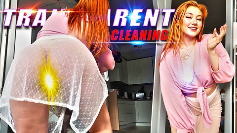 🧼 [4K] Transparent Window Cleaning – No Bra | Satisfying Glass Cleaning in Ultra HD
