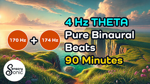 4 Hz Theta PURE Binaural Beats for Meditation | 90 Minutes of Deep, Blissful Relaxation | No Music
