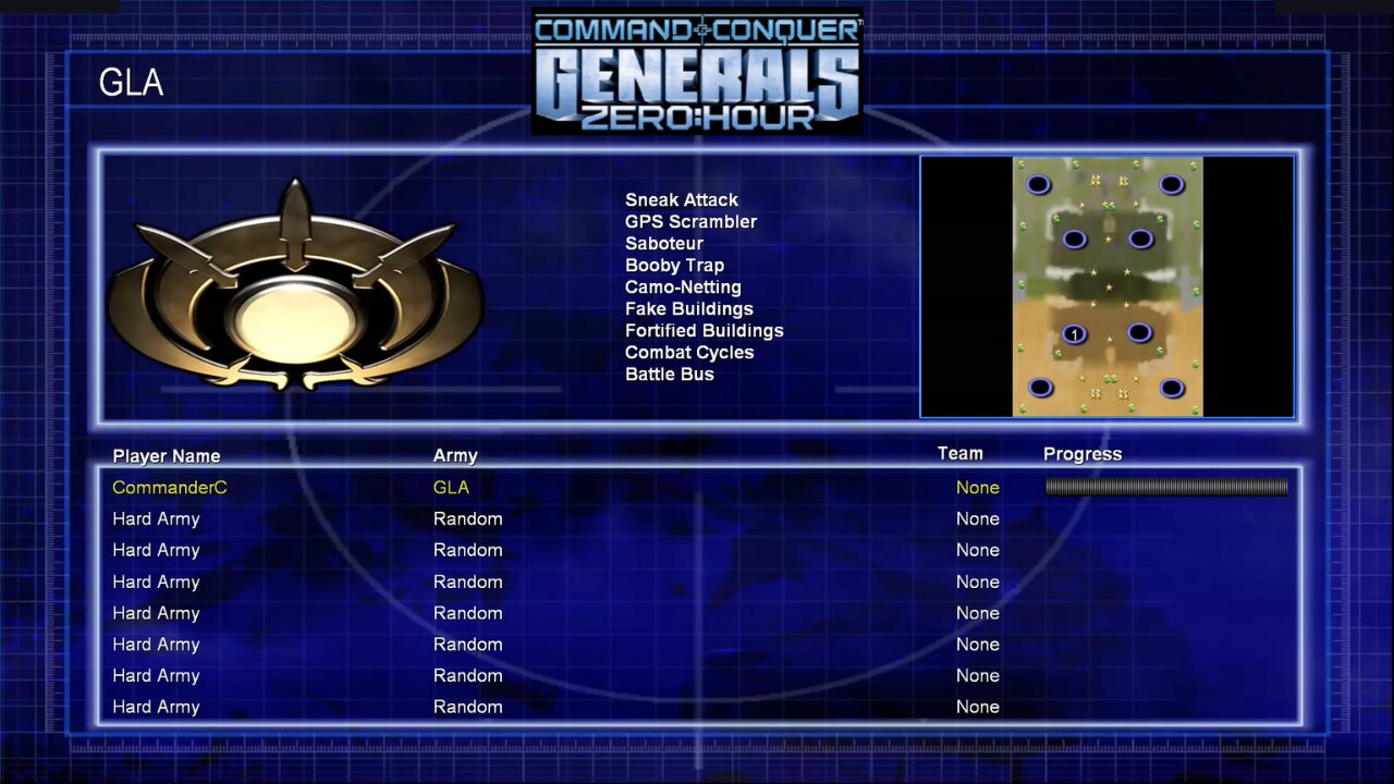 Command & Conquer: Generals Zero Hour - 1 Player vs 7 Hard AI (Random) - Part 10