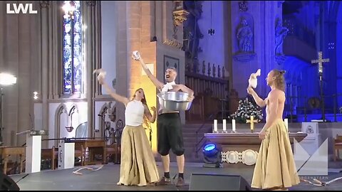 German Paderborn Cathedral & plucked chickens in nappies