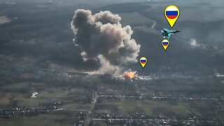 Russian Su-34 Drops FAB-3000 Bomb – Ukrainian Convoy Obliterated!