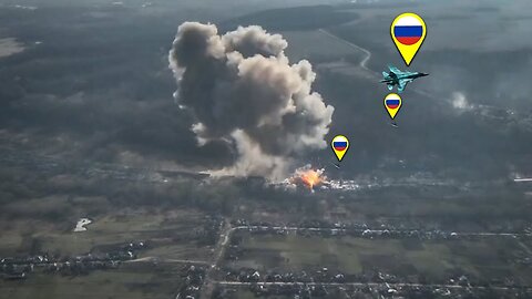 Russian Su-34 Drops FAB-3000 Bomb – Ukrainian Convoy Obliterated!