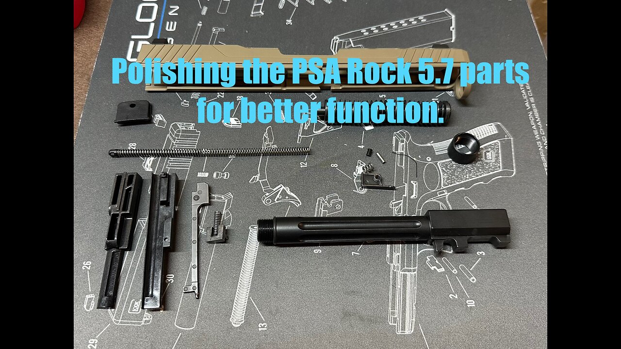 Palmetto State Armory Rock 5.7 Full Size: Polishing for the slide parts for better function & feel.