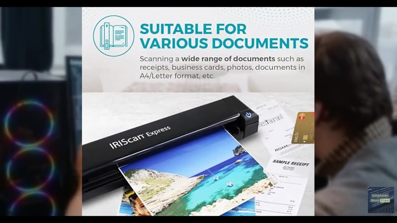 IRIScan Express v4 8PPM Portable Document Scanner - Simplex: Scan Directly to PD