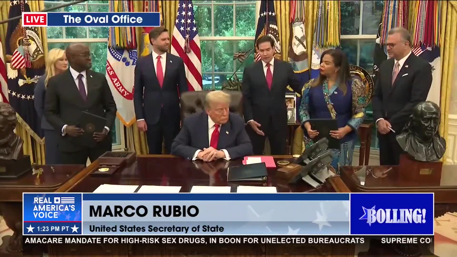 SECRETARY MARCO RUBIO IN THE OVAL OFFICE
