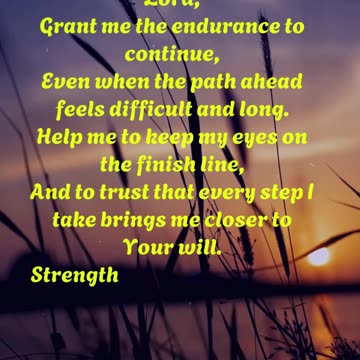 A prayer for Endurance