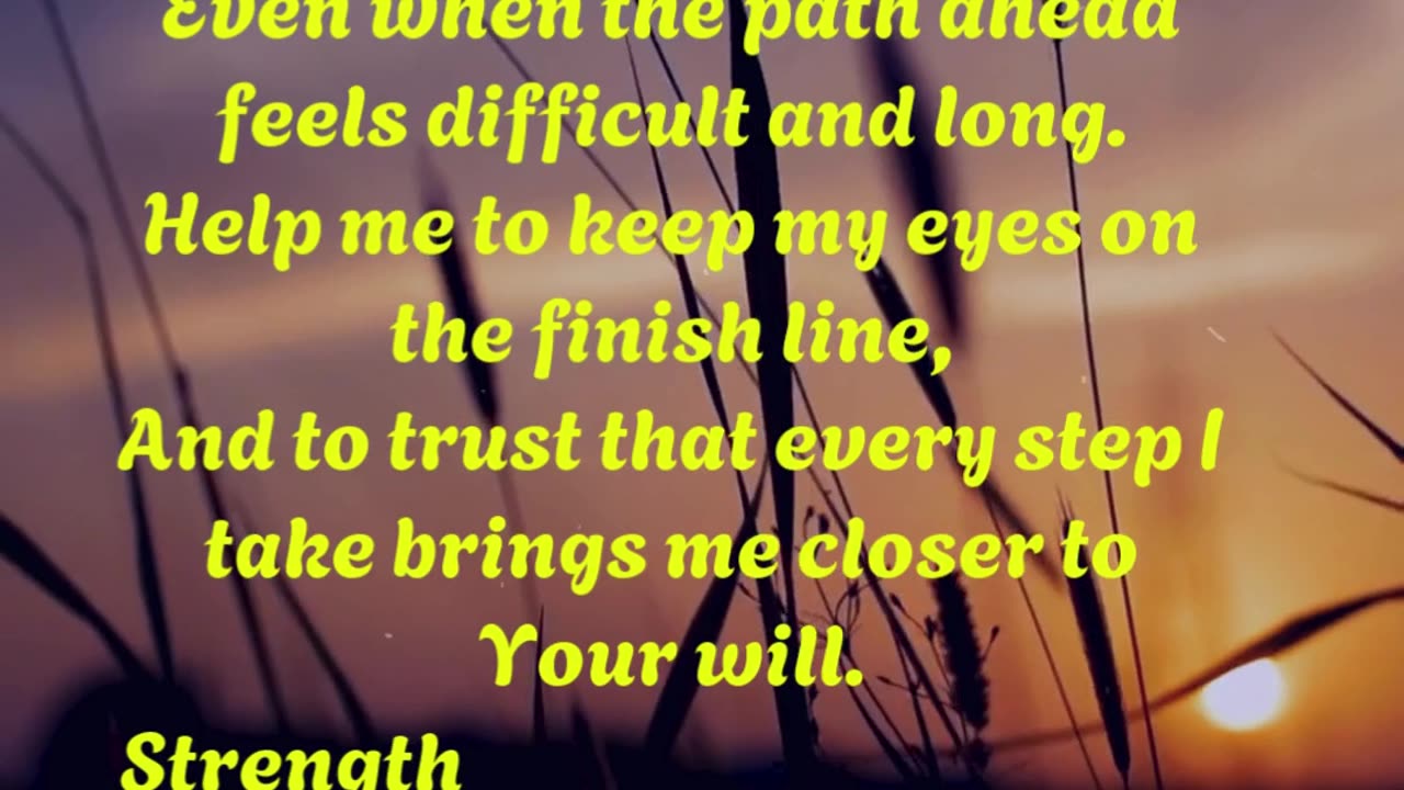 A prayer for Endurance