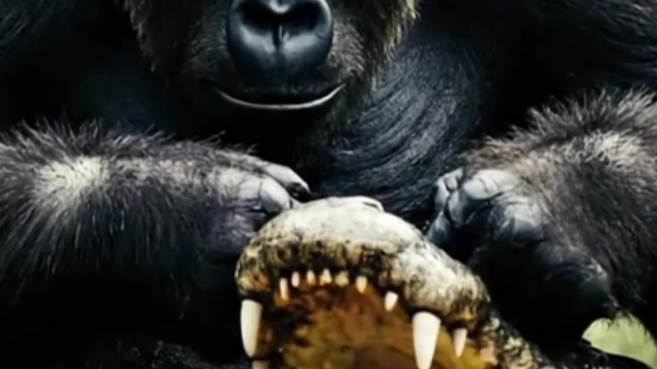 Gorilla SHOCKS Crocodile to Save Baby Monkey | Unbelievable Animal Rescue!