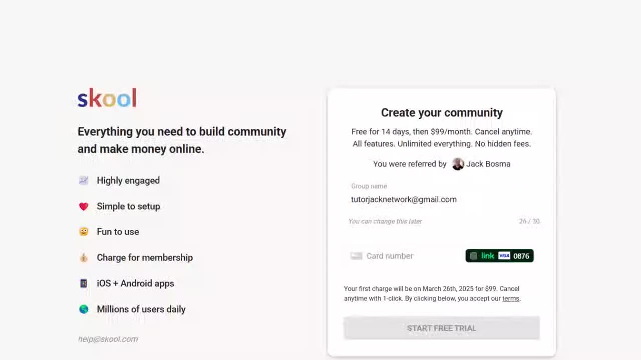 Please Create A Skool And Add Me As An Admin Thank You