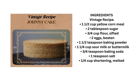 Johnny Cake Recipe