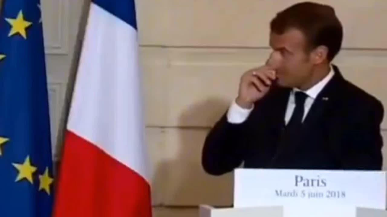 Why is French Pres. Macron Touching His Nose Like Zelensky